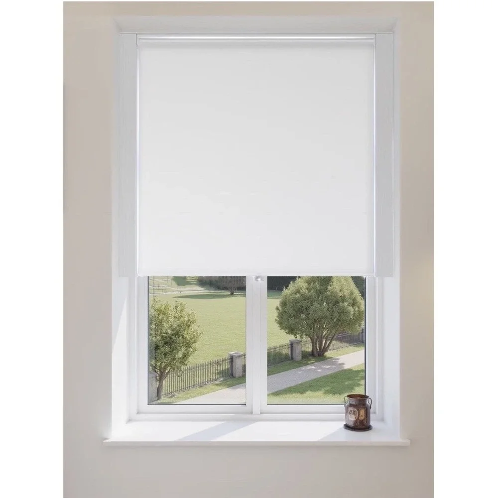 MYshade Blackout Cordless Roller Shade Room Darkening Window Blind White 34x72
